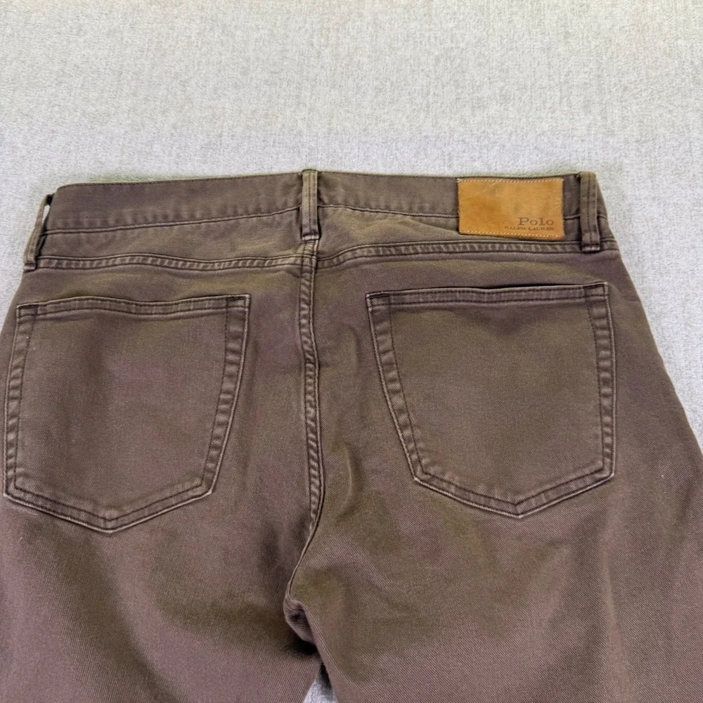 Polo Ralph Lauren Pants Mens 31x34 Brown Slim Fit Stretch Cotton Twill Trousers